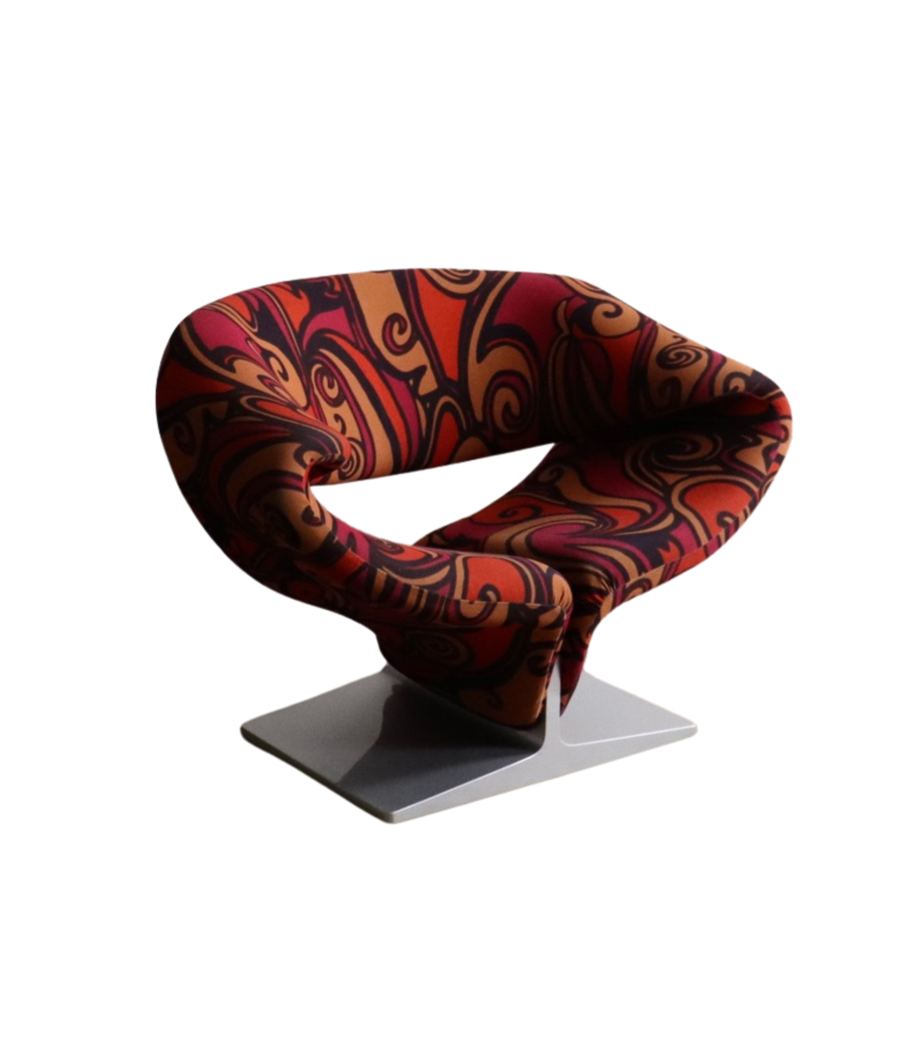 Ribbon_Chair_by_Pierre_Paulin_for_Artifort_in_Jack_Lenor_Larsen_Momentum_Fabric,_Dutch_Design_Icon