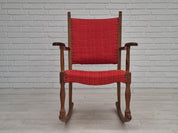 Danish_Oak_Rocking_Chair_in_Red_Wool,_1960s
