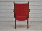 Danish_Oak_Rocking_Chair_in_Red_Wool,_1960s