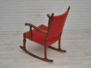 Danish_Oak_Rocking_Chair_in_Red_Wool,_1960s