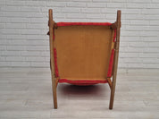 Danish_Oak_Rocking_Chair_in_Red_Wool,_1960s