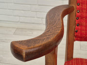 Danish_Oak_Rocking_Chair_in_Red_Wool,_1960s