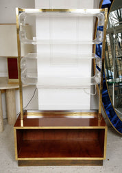Romeo_Rega_Burl_Walnut_Shelving_Unit_with_Lucite_Shelves,_Italy_1970s