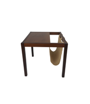 Rosewood_Magazine_Side_Table_with_Canvas_Sling,_Denmark,_1960s