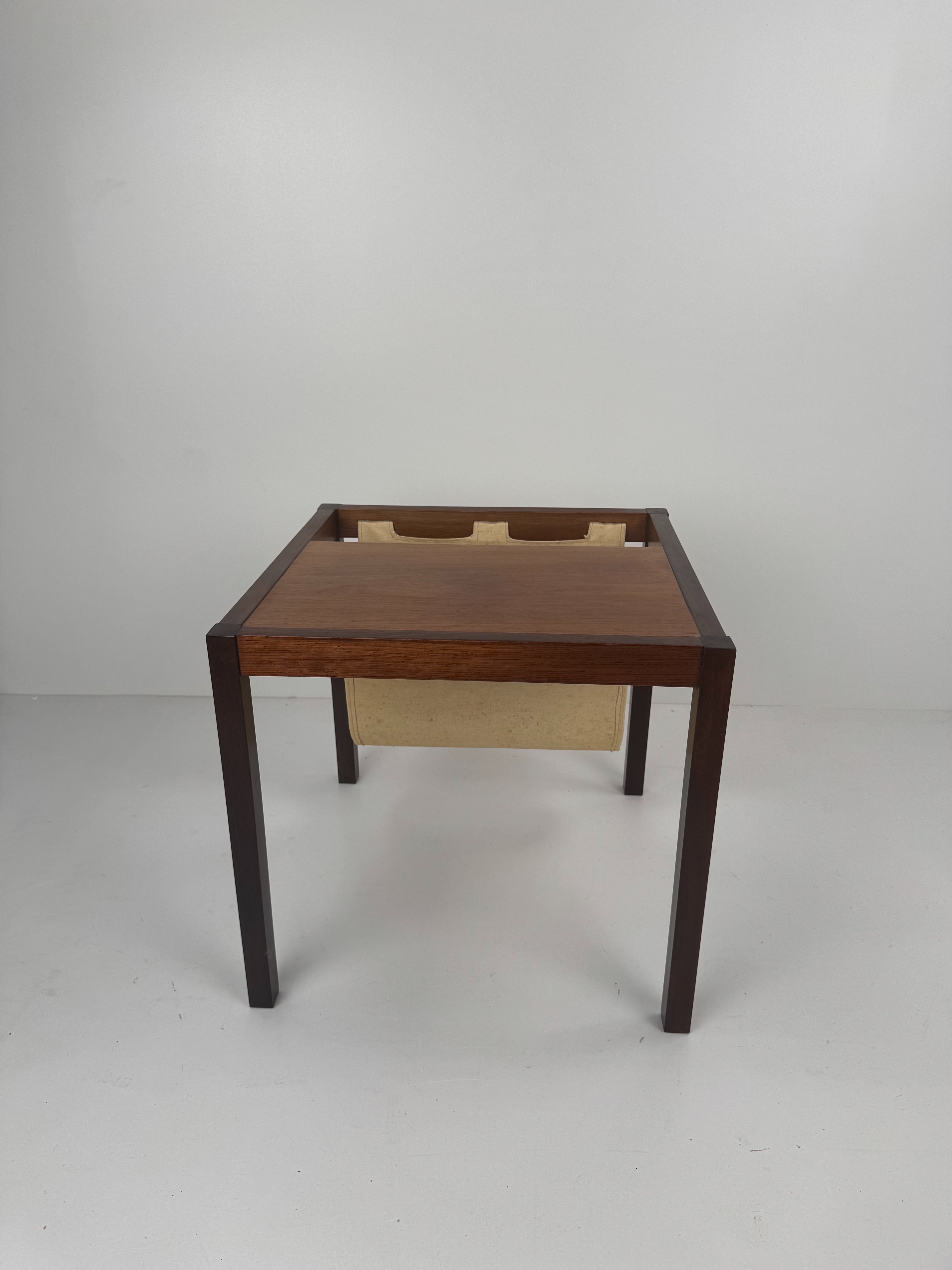 Rosewood_Magazine_Side_Table_with_Canvas_Sling,_Denmark,_1960s
