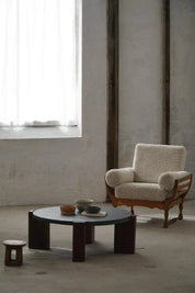 Round_Brutalist_Coffee_Table_in_Oak_&_Slate,_French_Mid-Century_Modern,_1970s