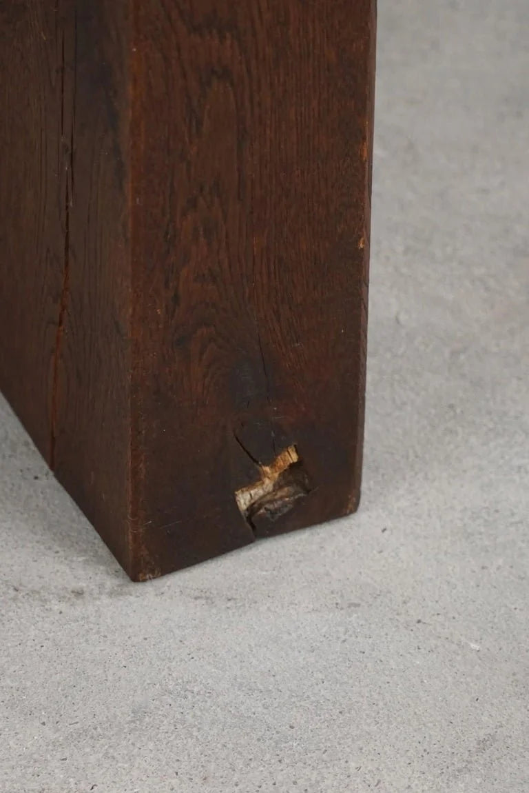 Round_Brutalist_Coffee_Table_in_Oak_&_Slate,_French_Mid-Century_Modern,_1970s