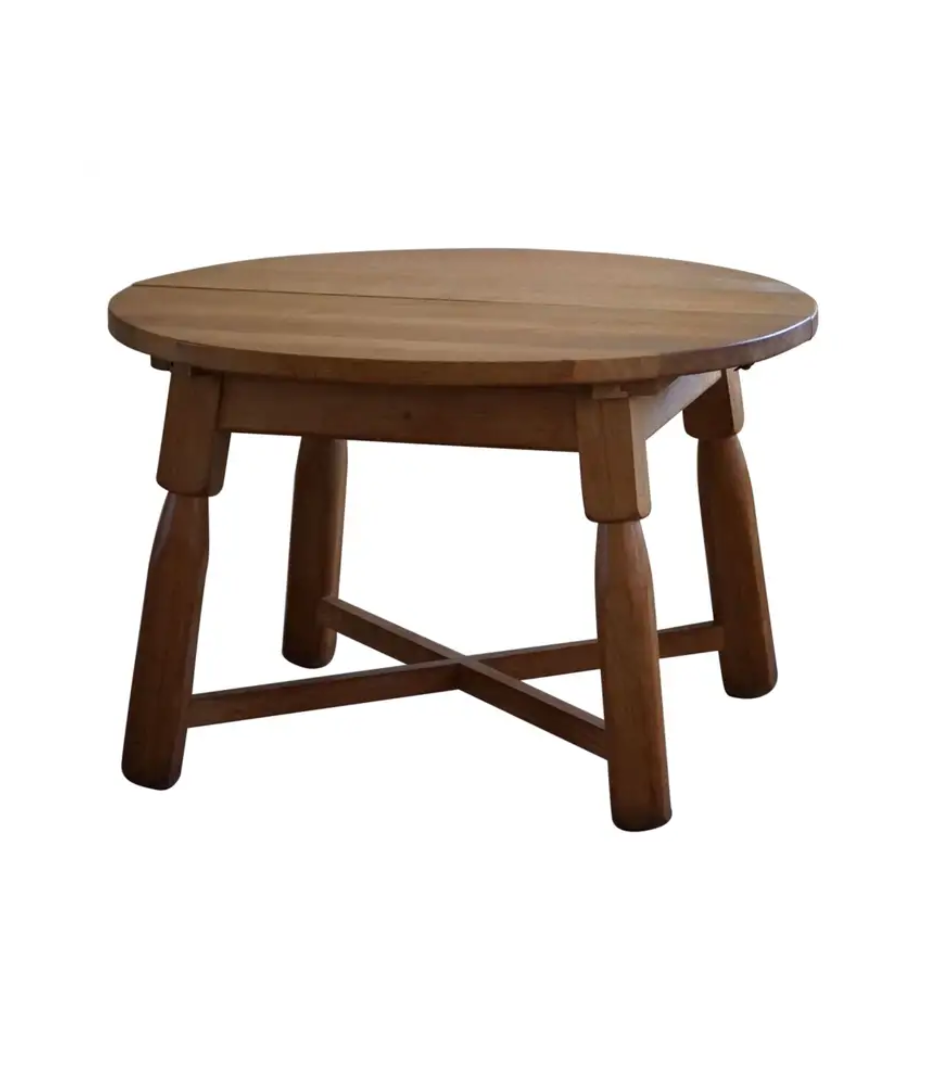 Round_Brutalist_Dining_Table_in_Oak,_Mid_Century_Modern,_Made_in_France,_1960s