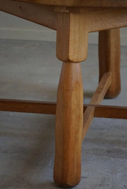 Round_Brutalist_Dining_Table_in_Oak,_Mid_Century_Modern,_Made_in_France,_1960s