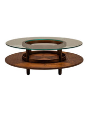 Round_Coffee_Table_In_Glass_And_Teak_By_Gianfranco_Frattini_for_Cassina,_Italy