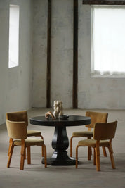 Round_Danish_Art_Deco_Dining_Table_in_Ebonized_Oak,_Early_20th_Century