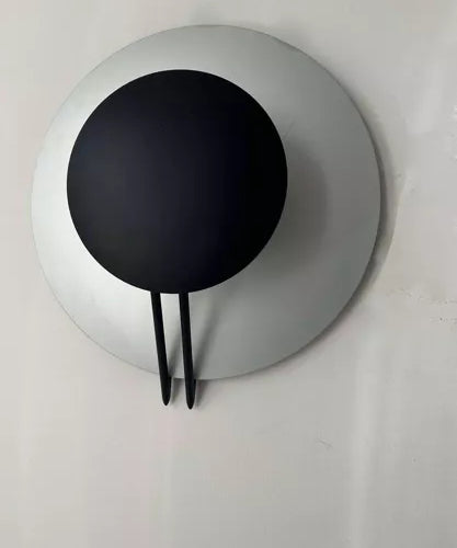 Round_Metal_Wall_Sconce_in_Grey_and_Black,_Italy_1970s