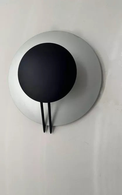 Round_Metal_Wall_Sconce_in_Grey_and_Black,_Italy_1970s