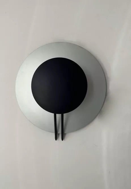 Round_Metal_Wall_Sconce_in_Grey_and_Black,_Italy_1970s