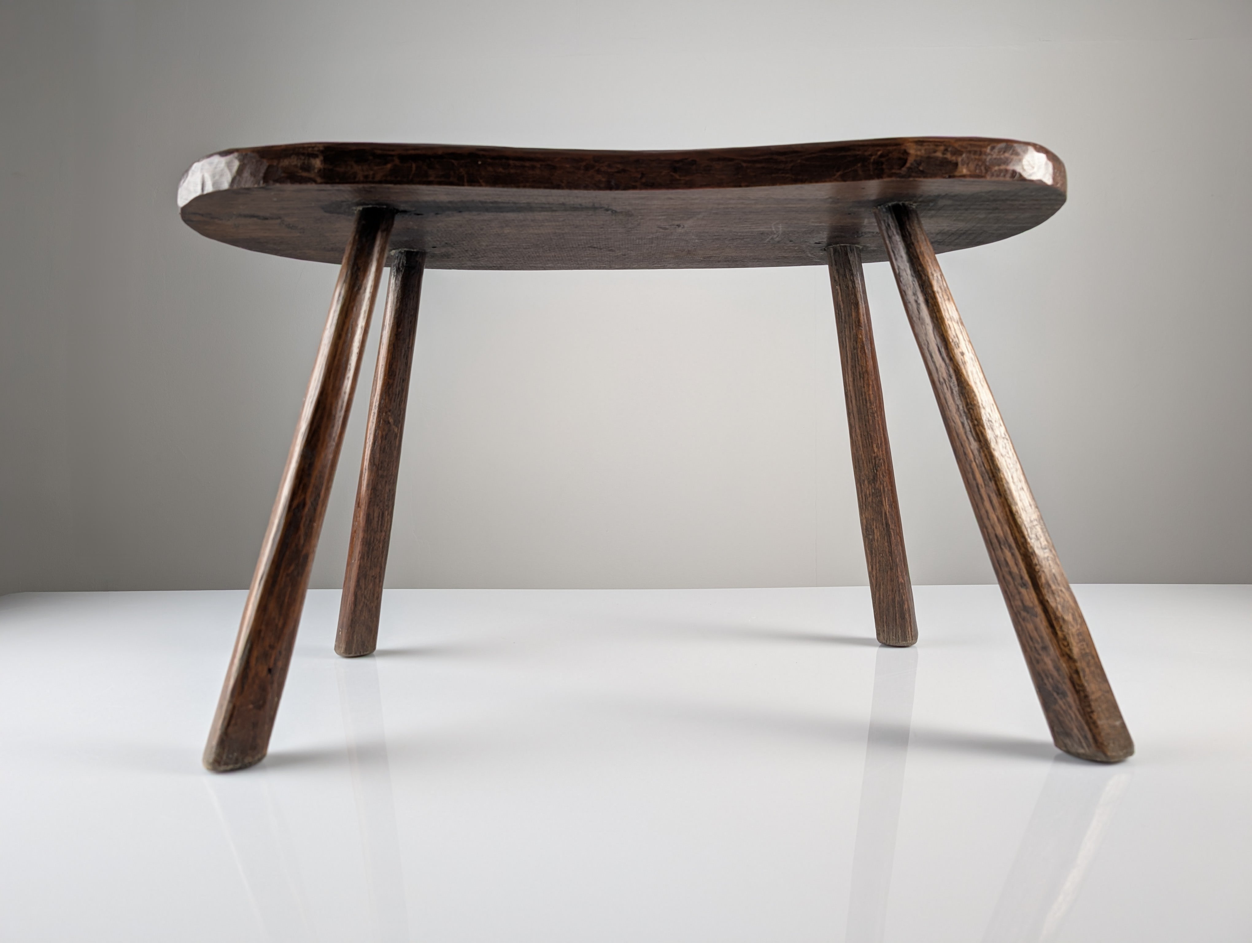 1940s_Hand-Carved_Wabi-Sabi_Hardwood_Bench_with_Organic_Live-Edge_Form