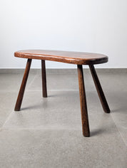 1940s_Hand-Carved_Wabi-Sabi_Hardwood_Bench_with_Organic_Live-Edge_Form