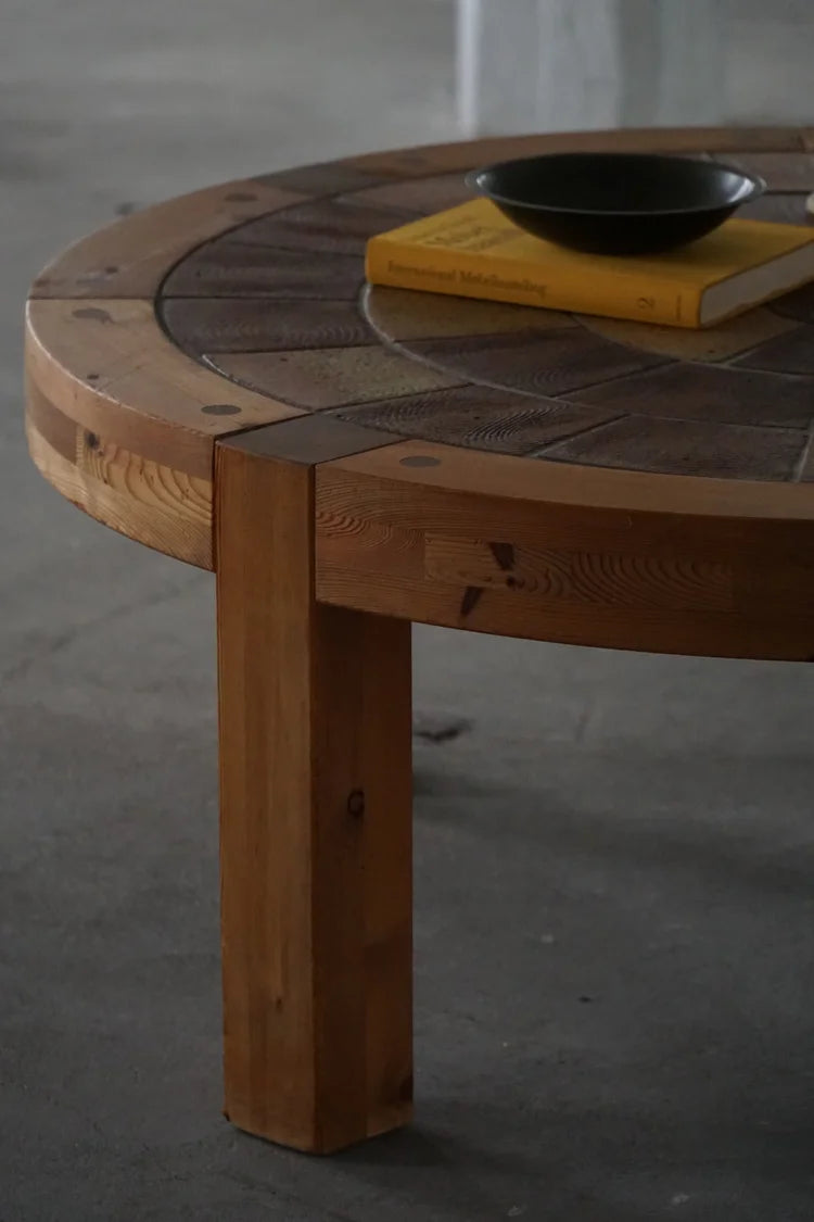 Sallingboe_Large_Round_Coffee_Table_in_Pine_and_Ceramic,_Denmark_1970s