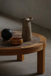 Sallingboe_Large_Round_Coffee_Table_in_Pine_and_Ceramic,_Denmark_1970s