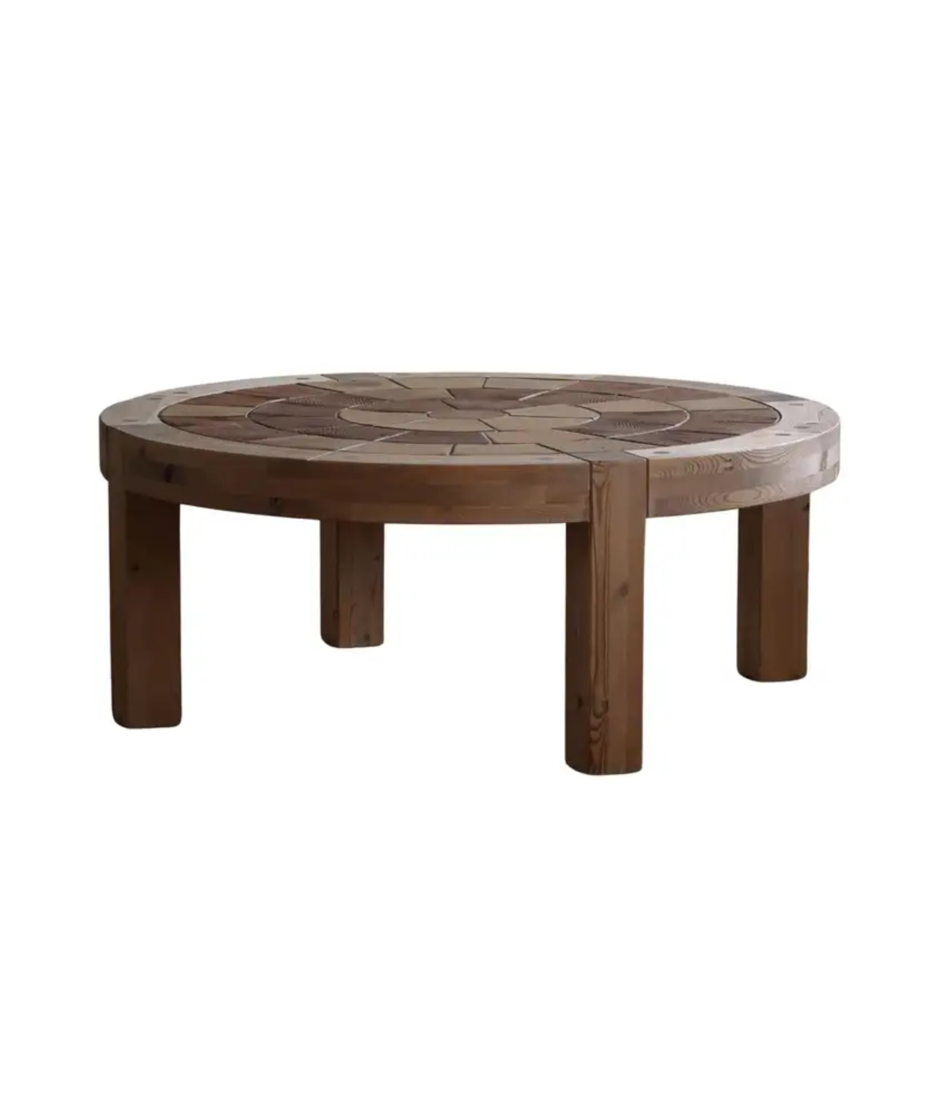 Sallingboe,_Large_Round_Coffee_Table_in_Pine_&_Ceramic,_Danish_Design,_1970s