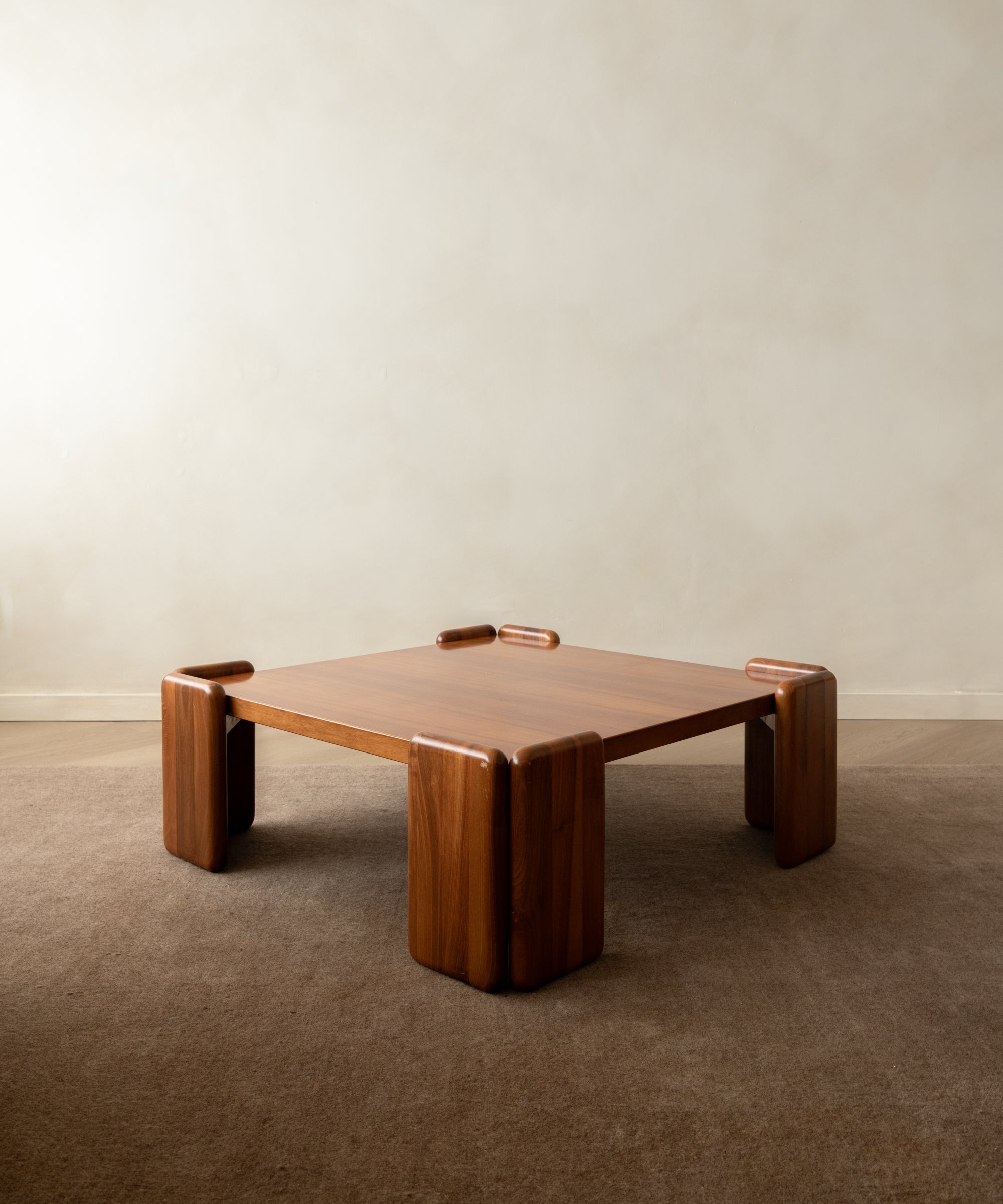 Mario_Marenco_Sapporo_Square_Coffee_Table_for_Mobil_Girgi_in_Walnut,_Italian_Modern_Design,_1970s