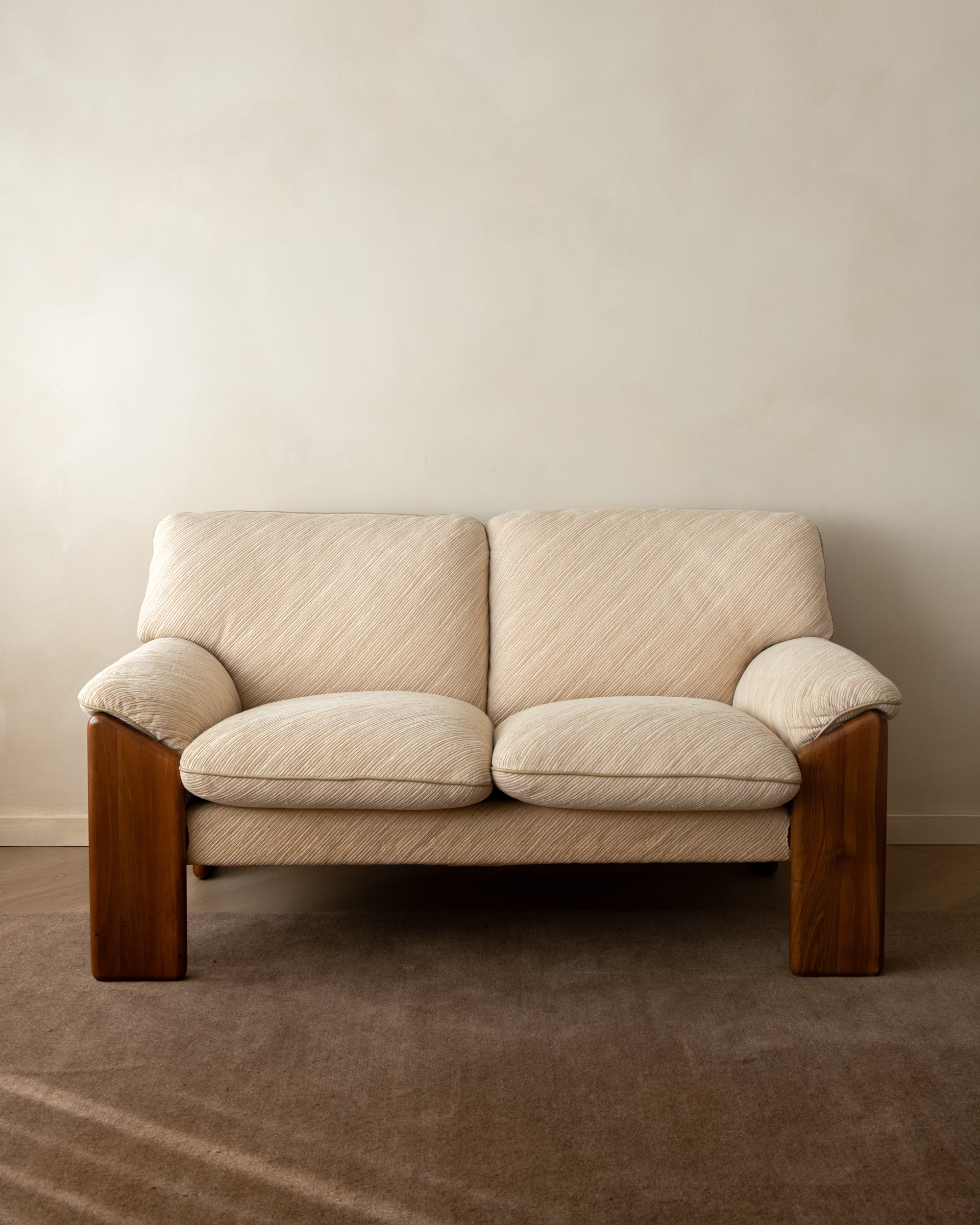 Sapporo_Two-Seater_Sofa_by_Mario_Marenco_for_Mobil_Girgi,_Walnut_&_Cream_Upholstery,_Italy,_1970s