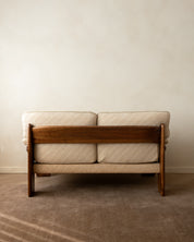 Sapporo_Two-Seater_Sofa_by_Mario_Marenco_for_Mobil_Girgi,_Walnut_&_Cream_Upholstery,_Italy,_1970s