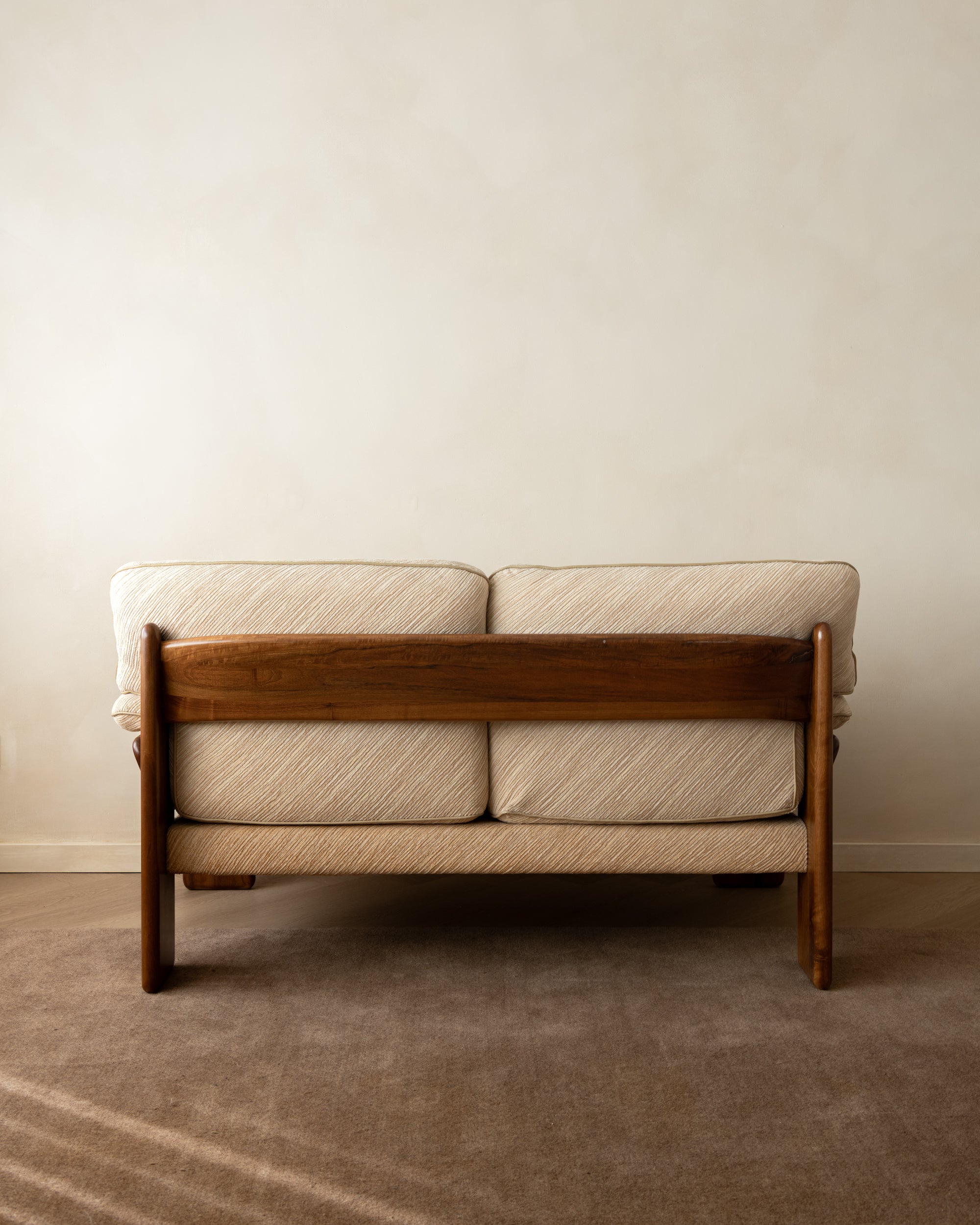 Sapporo_Two-Seater_Sofa_by_Mario_Marenco_for_Mobil_Girgi,_Walnut_&_Cream_Upholstery,_Italy,_1970s