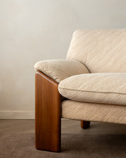 Sapporo_Two-Seater_Sofa_by_Mario_Marenco_for_Mobil_Girgi,_Walnut_&_Cream_Upholstery,_Italy,_1970s