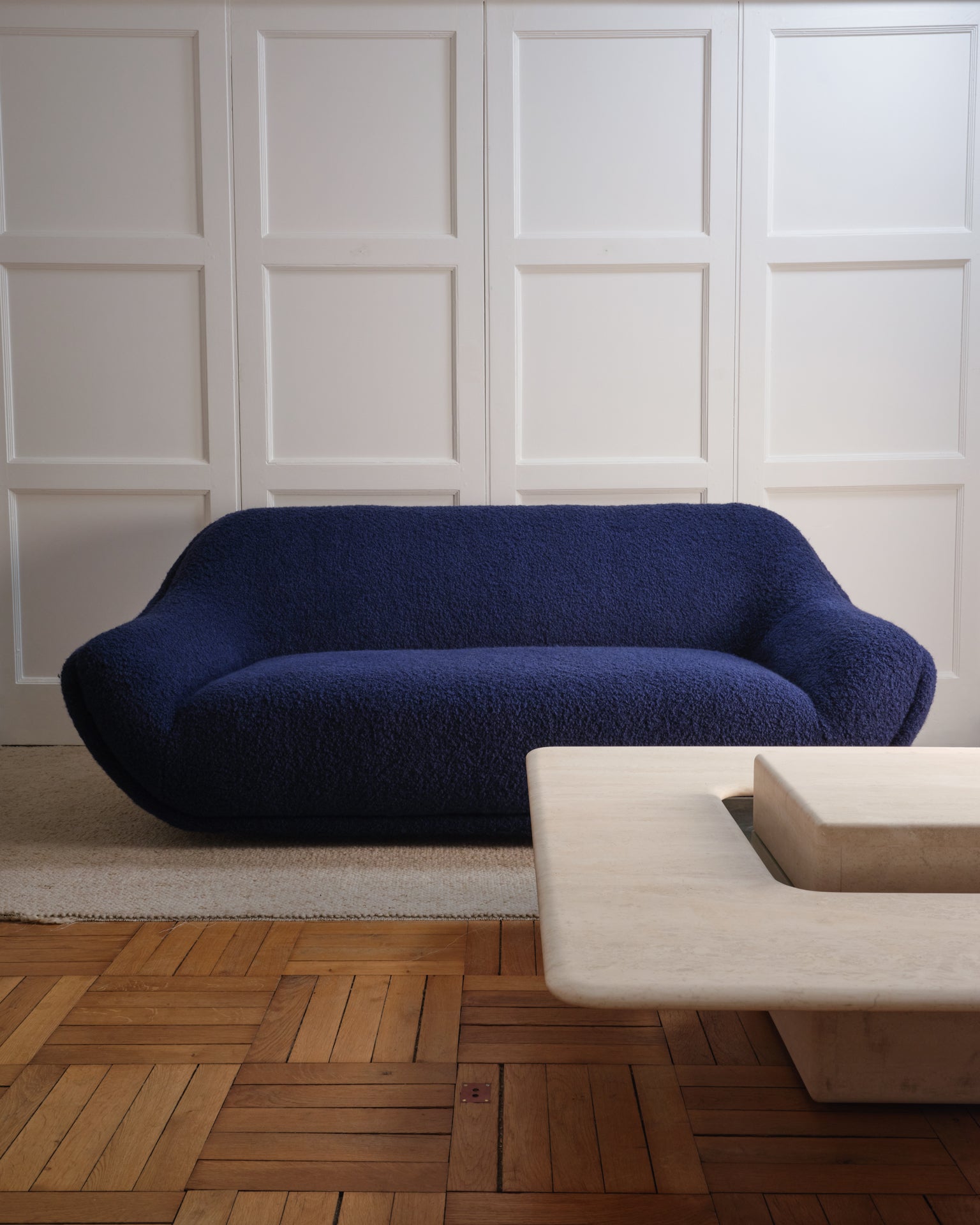 1980s_Saturne_Travertine_Coffee_Table_by_Claude_Berraldacci,_France