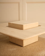 1980s_Saturne_Travertine_Coffee_Table_by_Claude_Berraldacci,_France