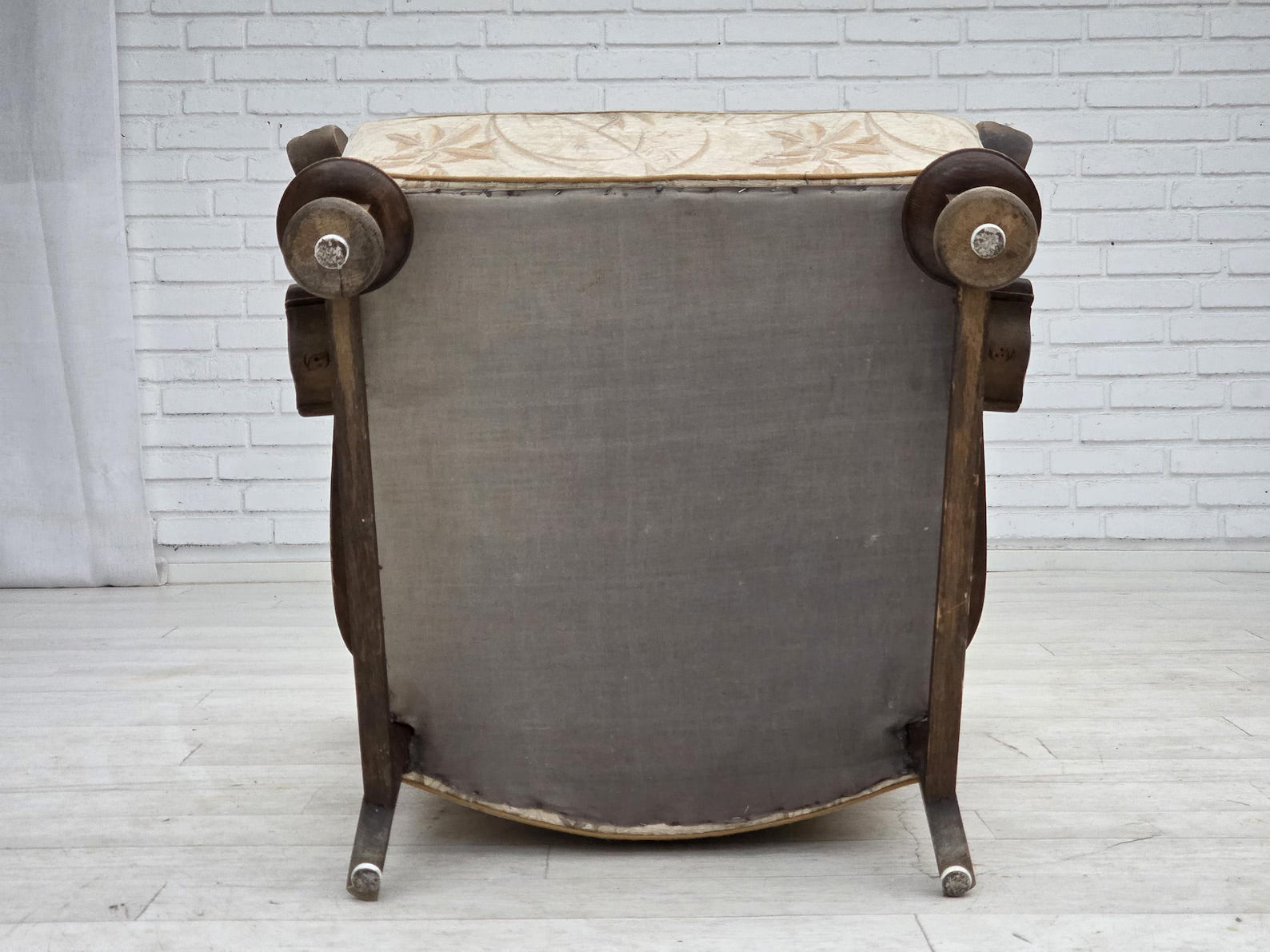 Scandinavian_Armchair,_Beige_&_Brown_Upholstery,_Oak_Frame_1950s_Denmark