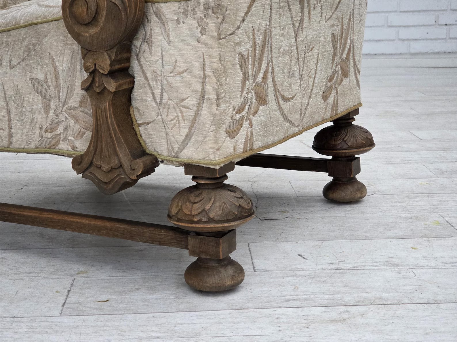 Scandinavian_Armchair,_Beige_&_Brown_Upholstery,_Oak_Frame_1950s_Denmark