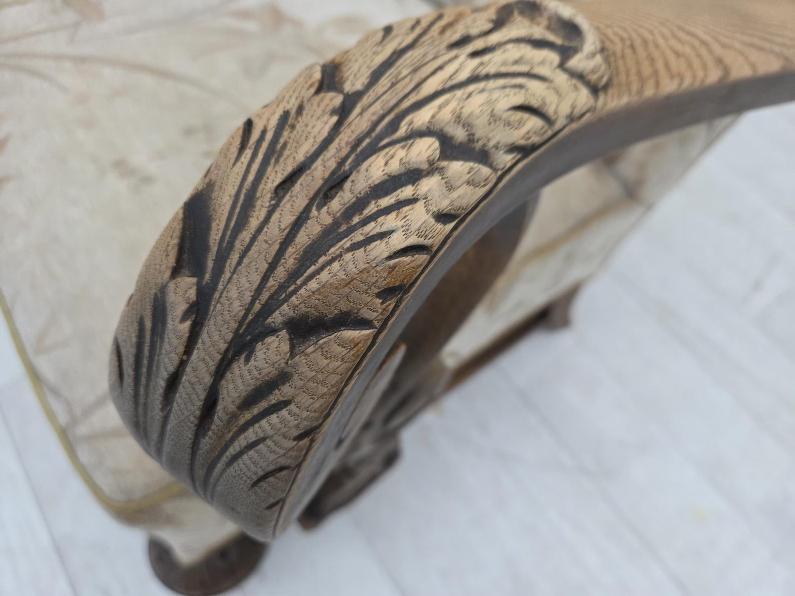 Scandinavian_Armchair,_Beige_&_Brown_Upholstery,_Oak_Frame_1950s_Denmark