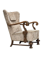 Scandinavian_Armchair,_Beige_&_Brown_Upholstery,_Oak_Frame_1950s_Denmark