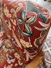 Scandinavian_Teak_Armchair_with_Floral_Silk_Cushions,_1960s–1970s