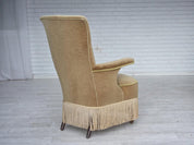 Scandinavian_Armchair,_Furniture_Velour_&_Ash_Wood,_1950s_Denmark