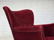 Scandinavian_Armchair,_Red_Velour_&_Oak,_1970s_Denmark