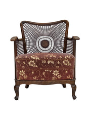 Modern_Armchair_in_Salmon_Pink_Velour_with_Mesh_Detail,_1950s,_Denmark