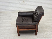 Scandinavian_Armchair,_Upholstered_Seat_&_Wood_Frame,_1970s_Denmark