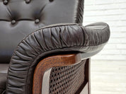 Scandinavian_Armchair,_Upholstered_Seat_&_Wood_Frame,_1970s_Denmark