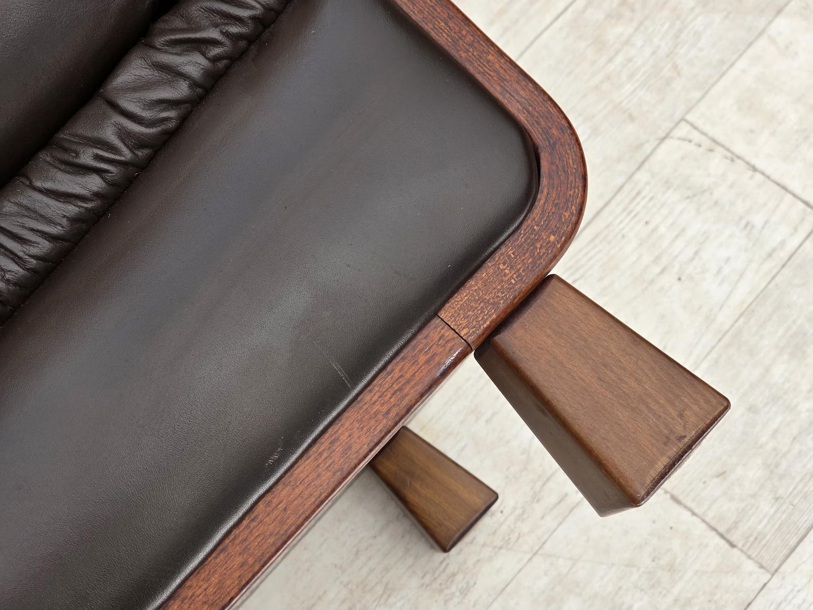 Scandinavian_Armchair,_Upholstered_Seat_&_Wood_Frame,_1970s_Denmark