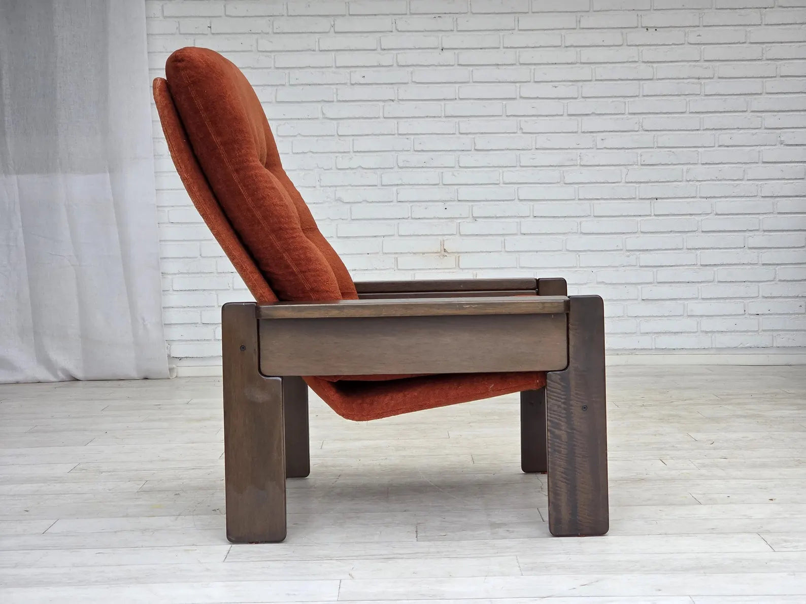 Scandinavian_Armchair,_Upholstered_&_Wood_Frame,_1970s_Denmark