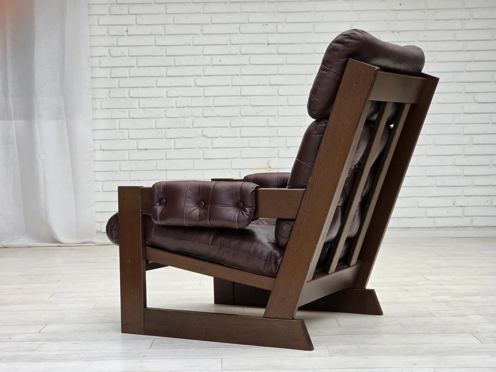 Scandinavian_Armchair,_Upholstered_&_Wood_Frame,_1970s_Denmark