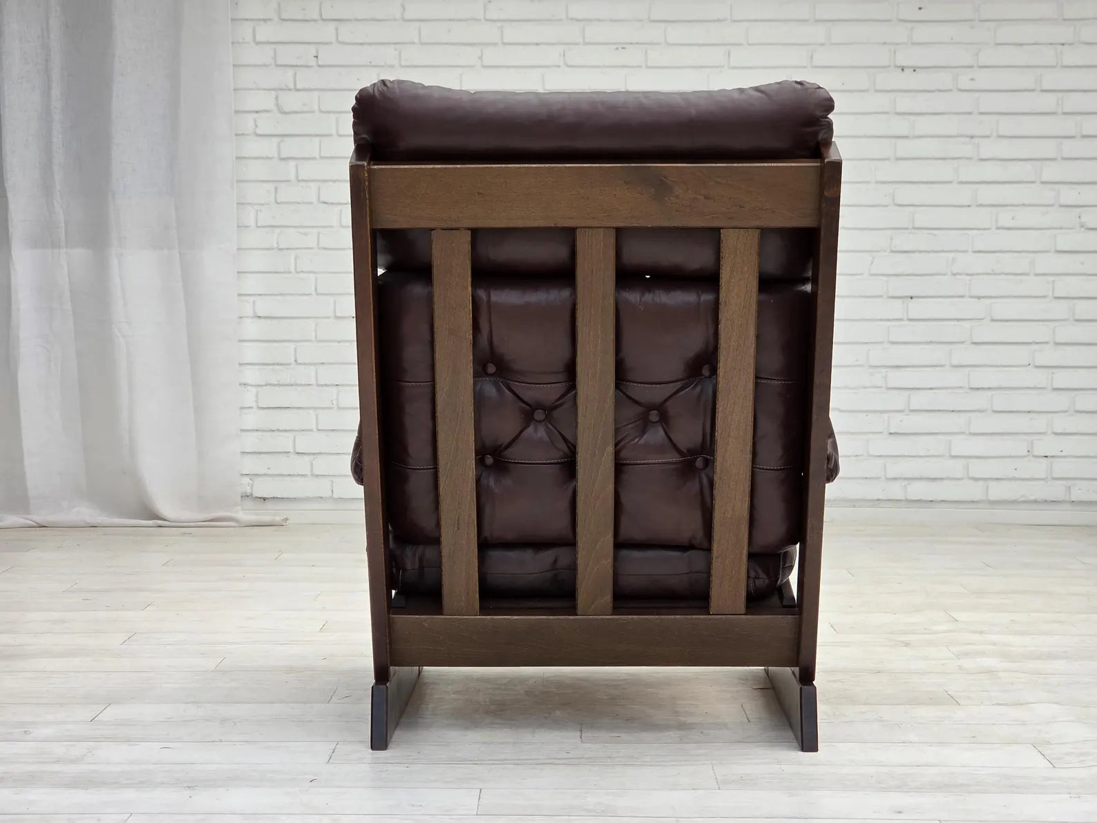Scandinavian_Armchair,_Upholstered_&_Wood_Frame,_1970s_Denmark