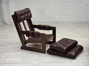 Scandinavian_Armchair,_Upholstered_&_Wood_Frame,_1970s_Denmark