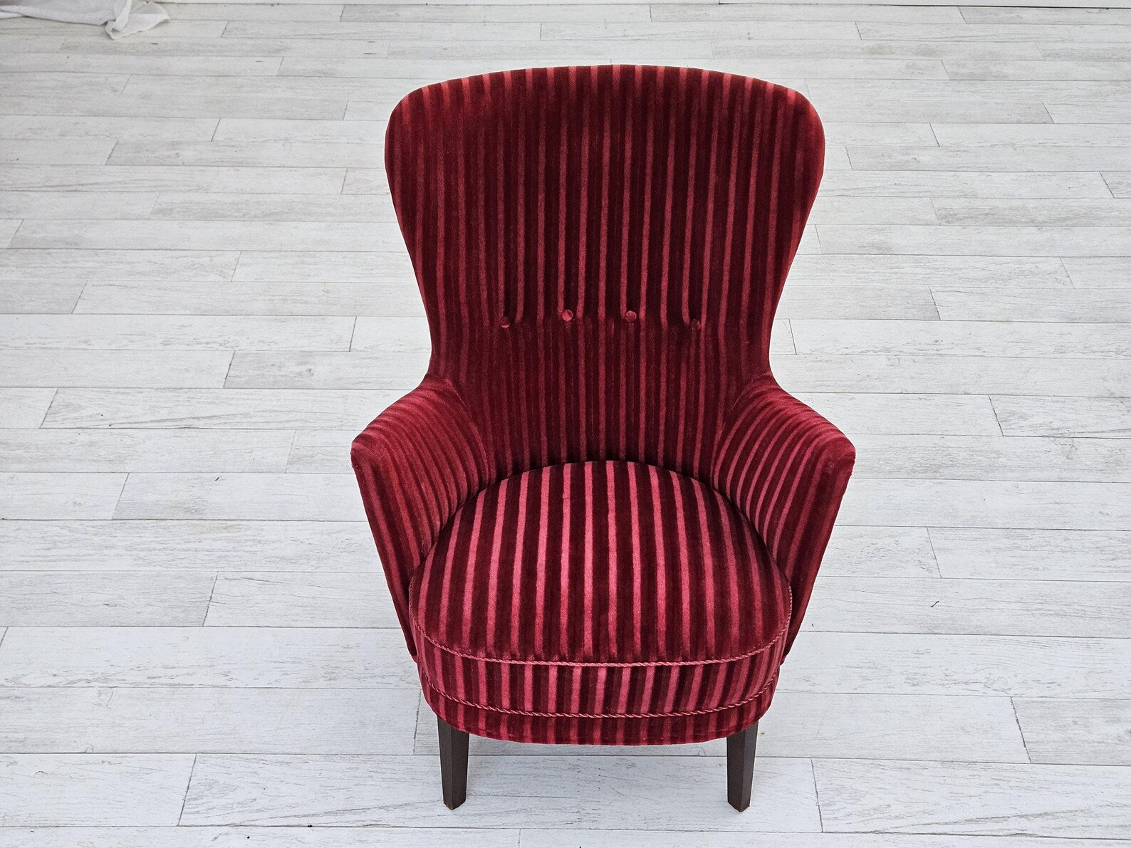 Scandinavian_Armchair,_Upholstery_&_Wooden_Frame,_1960s_Denmark