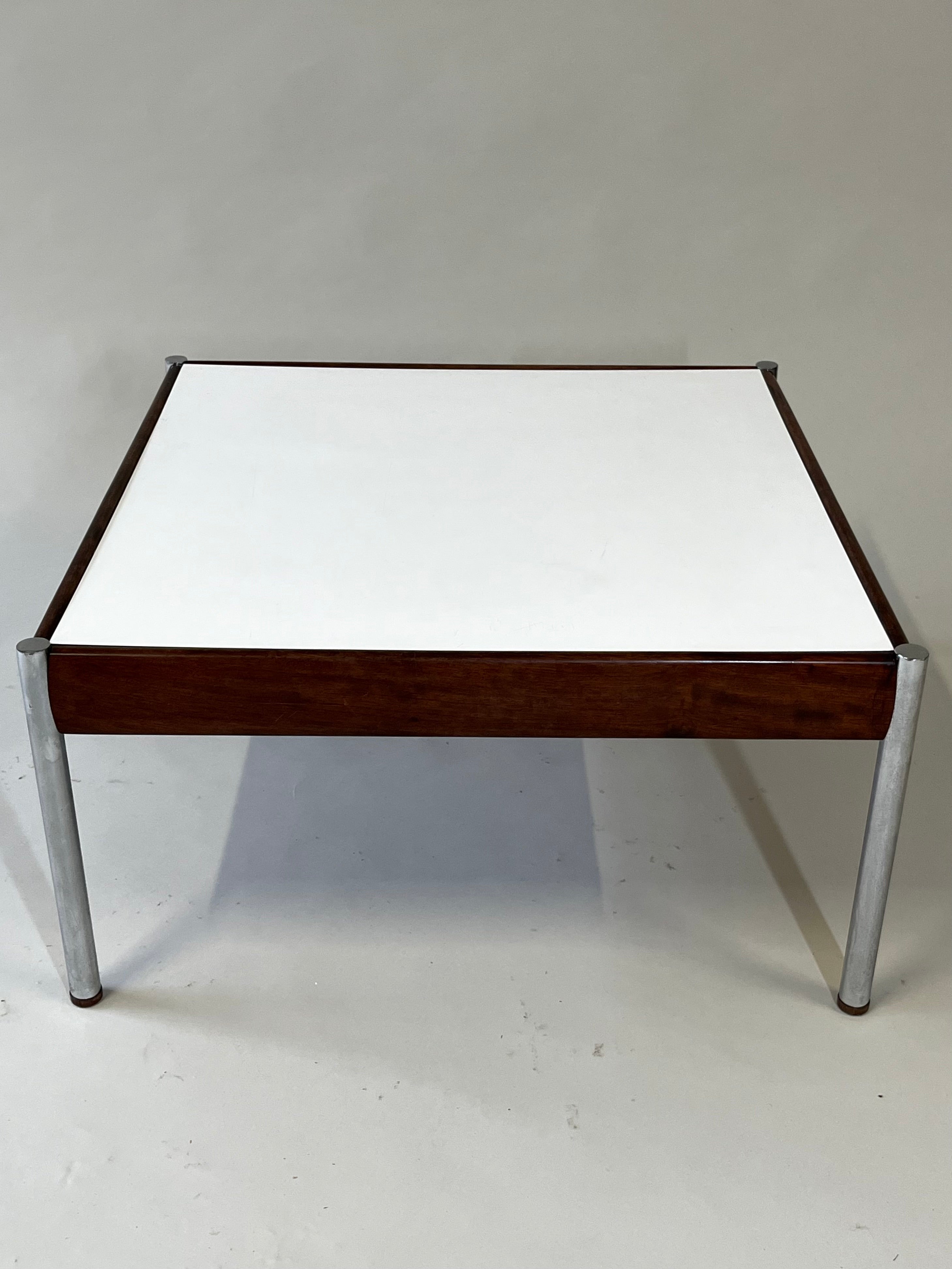 Square_Scandinavian_Coffee_Table_with_Chrome_Legs_and_Teak_Details,_1960s,_Scandinavia