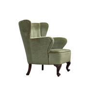 Scandinavian_Green_Velour_Lounge_Chair,_Oak,_Denmark_or_Sweden,_1960s