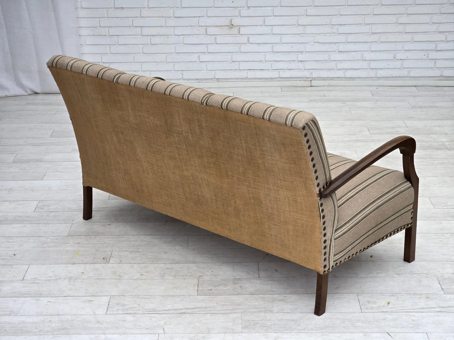 1950s_Danish_Two_Seater_Sofa_in_Green_Fabric,_Denmark