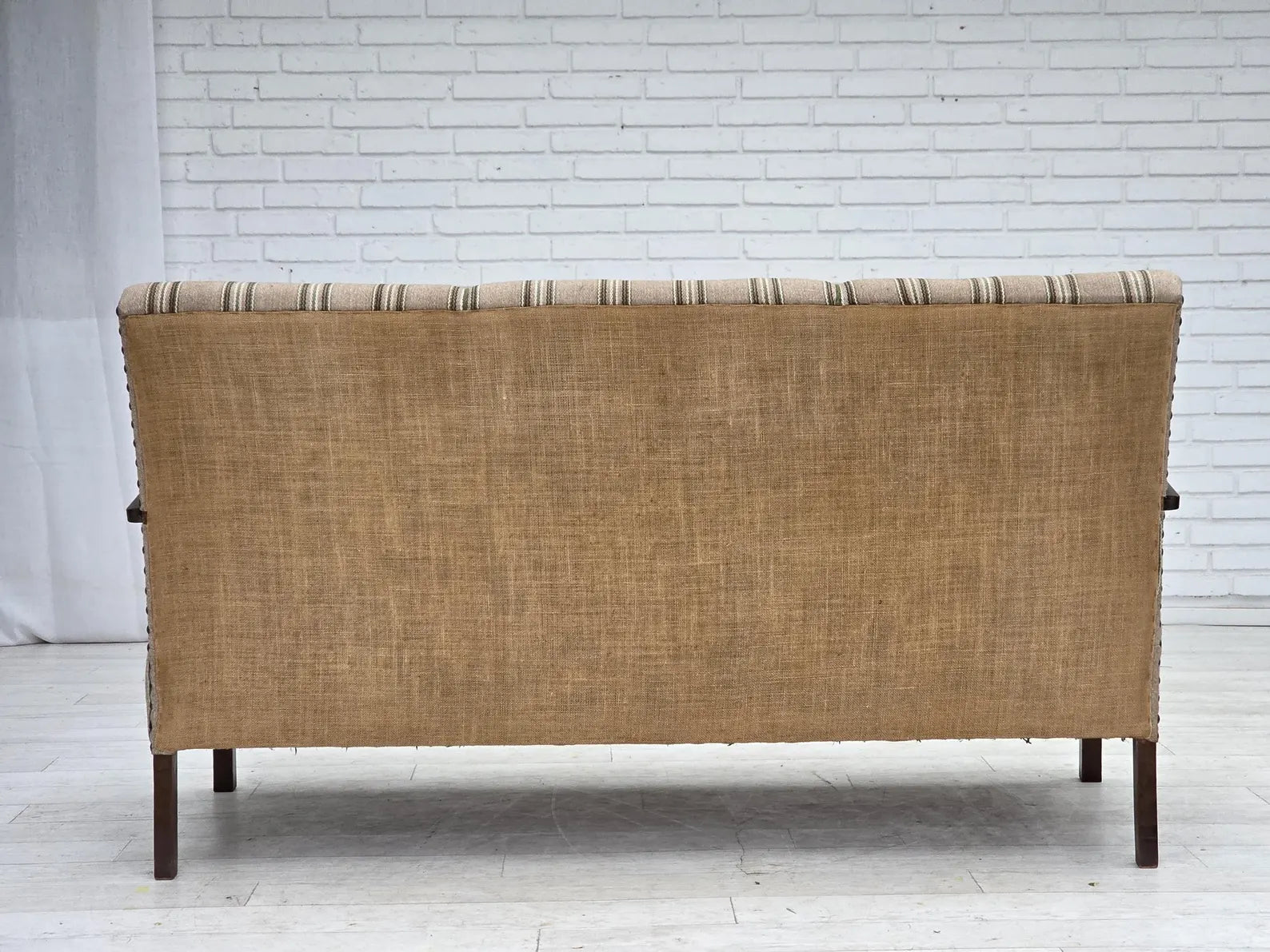 1950s_Danish_Two_Seater_Sofa_in_Green_Fabric,_Denmark